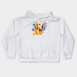 Watercolor Golden Retriever Kids Hoodie